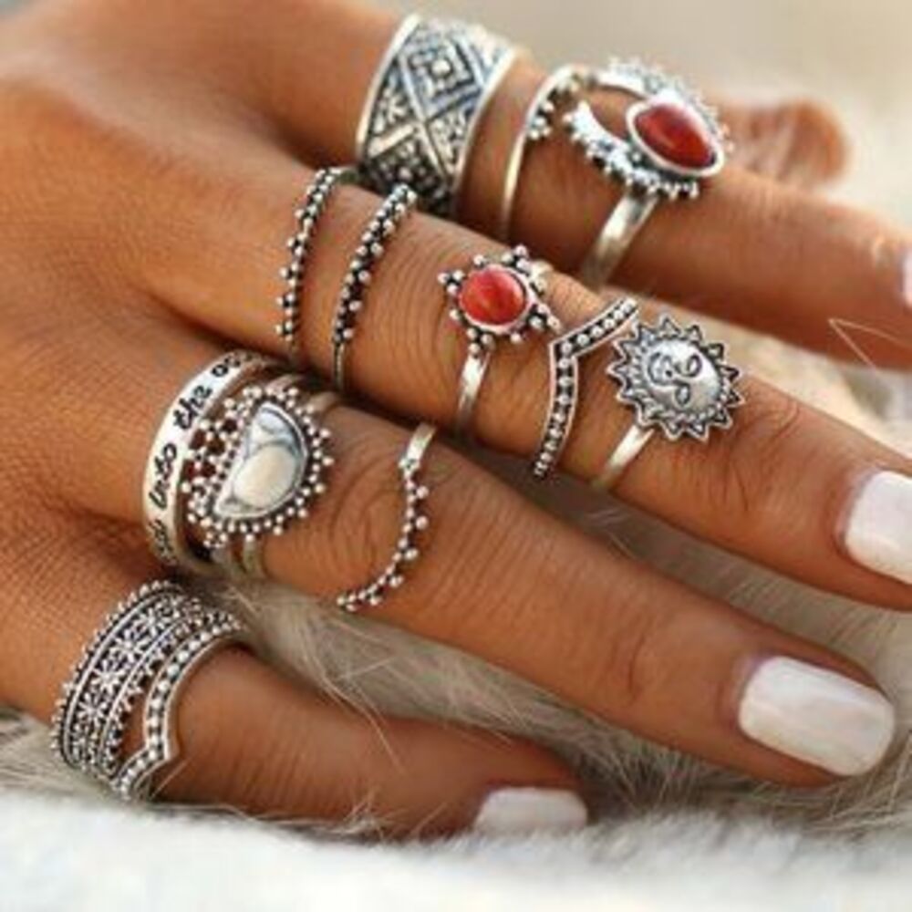 Boho Chic Gypsy feel Ring set - Picture 2 of 4